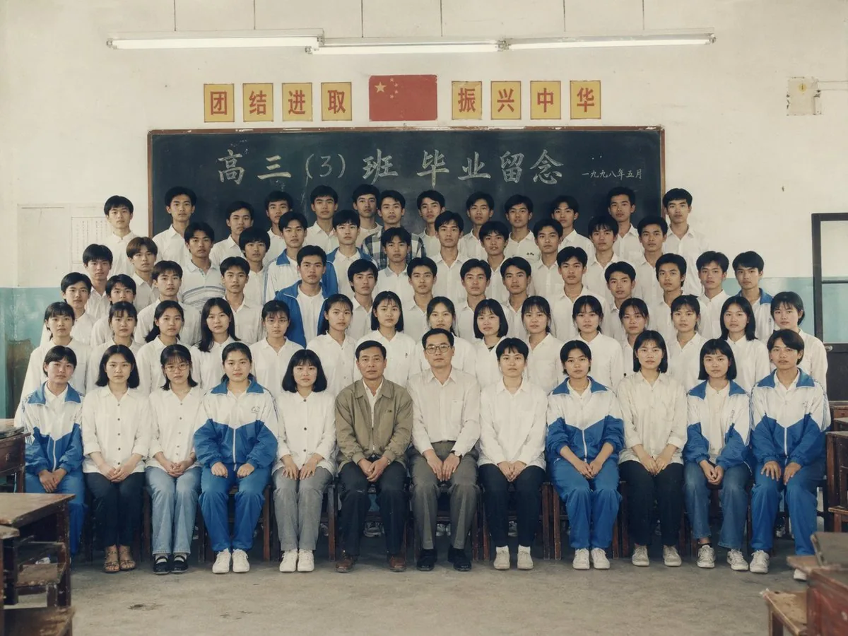90s Chinese Graduation Photo Prompt reference