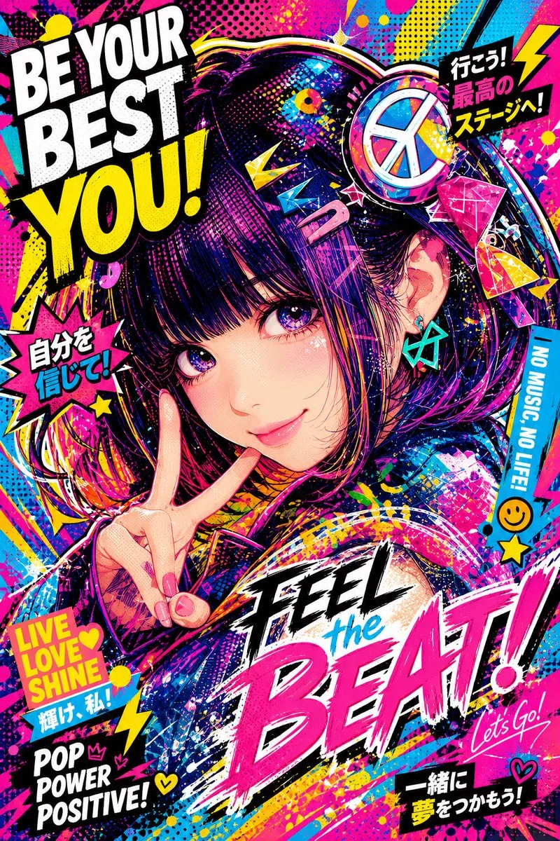 Energetic Pop Art Poster reference