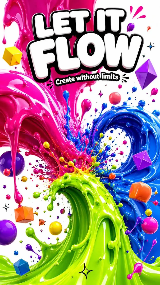 3D Abstract Liquid Art Poster reference