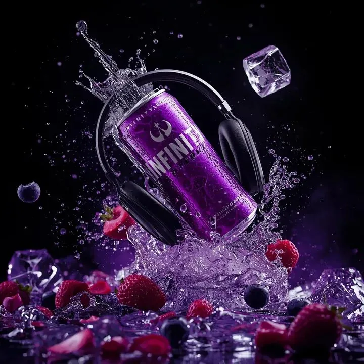 Ultra-Cinematic Floating Energy Drink Product Shot - Nano Banana Pro AI Prompt for Product Marketing reference
