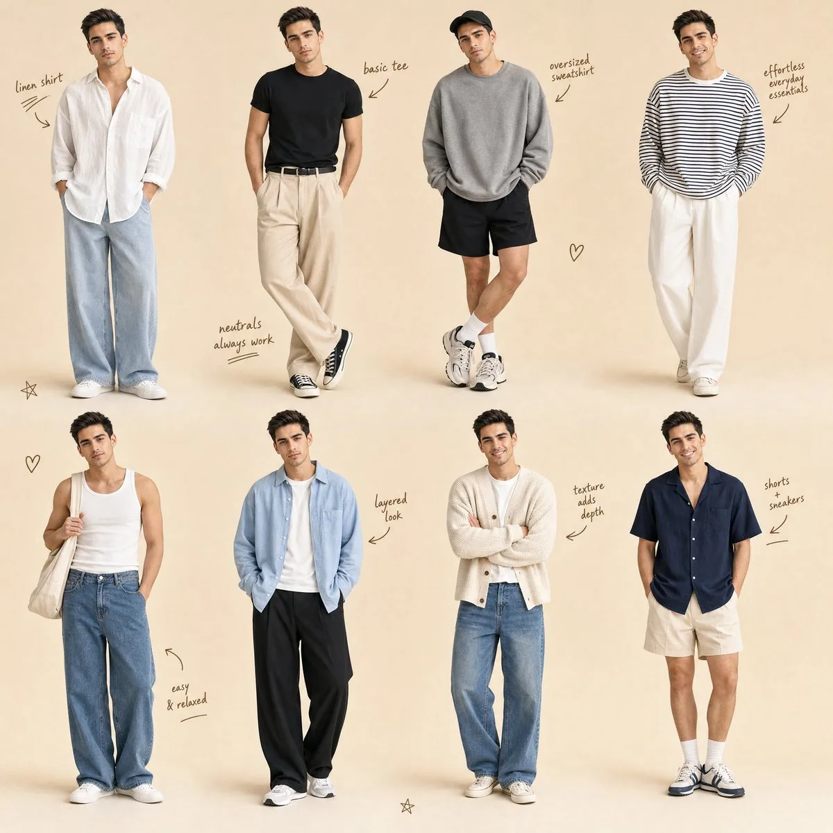 Minimalist Men's Fashion Collage reference