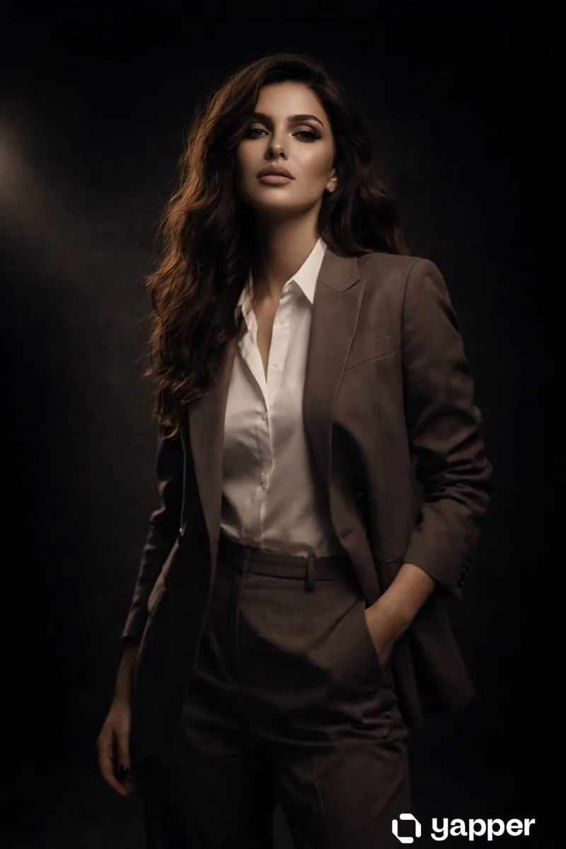 High Fashion Studio Portrait with Dramatic Lighting reference