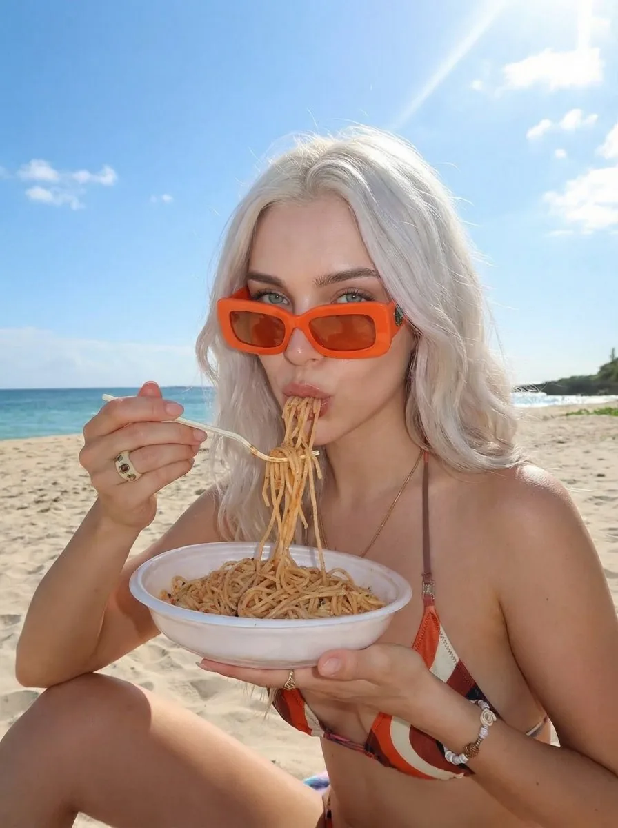 Structured Beach Lifestyle Food Photo Prompt - Nano Banana Pro AI Prompt for Social Media Post reference