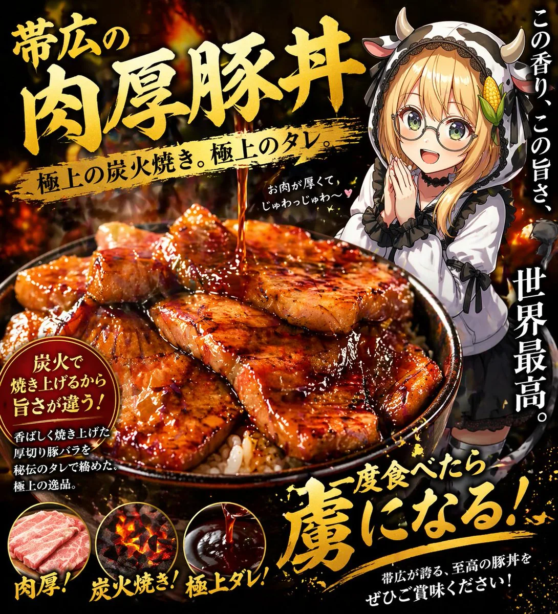 Fiery Butadon Japanese Ad Poster reference
