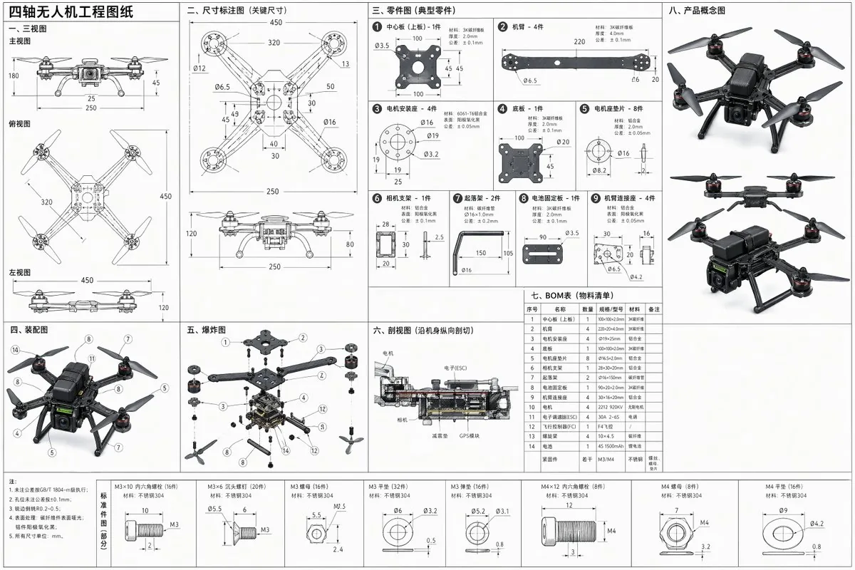 Technical Drone Engineering Blueprint