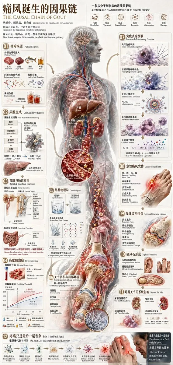 Chinese Medical Gout Infographic Poster reference