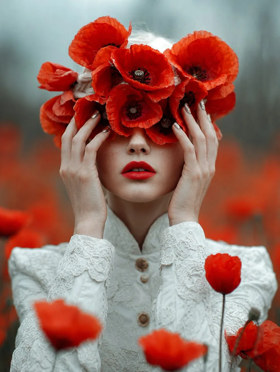 Lady of Red Poppies Portrait reference