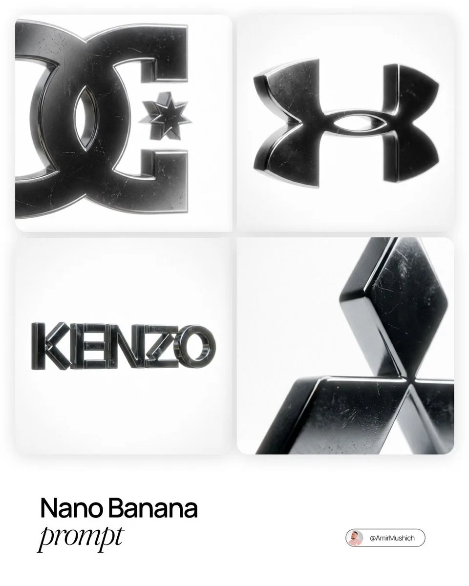 Dark Metallic Logo Design Prompt reference