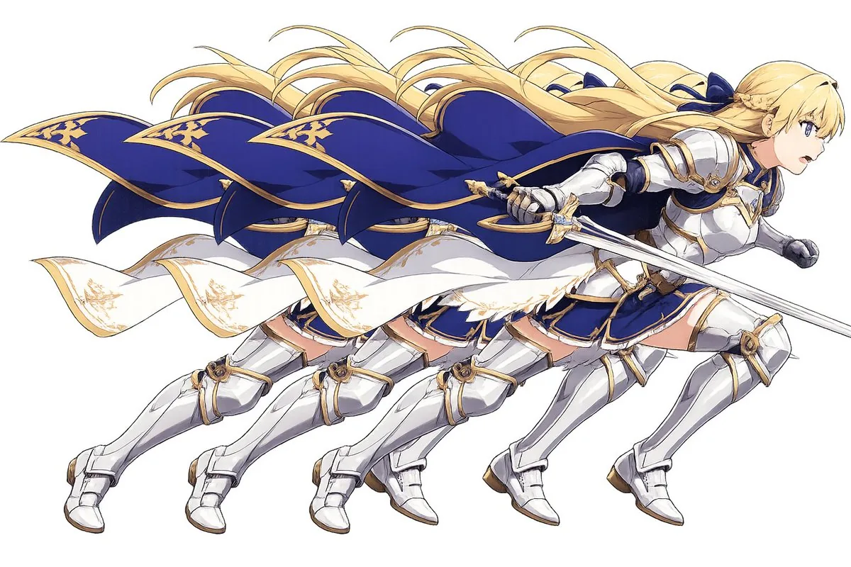 Overlapping Anime Knight Motion Trail reference