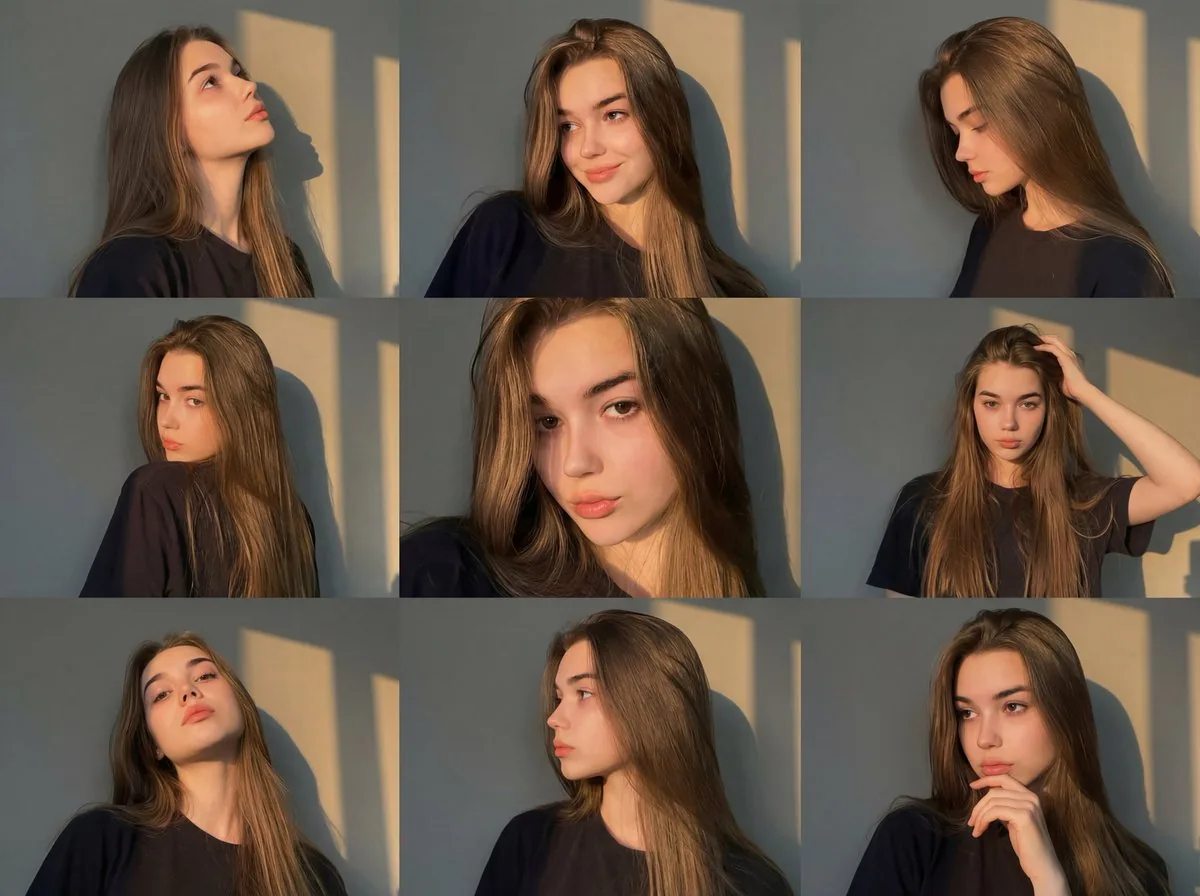 Golden Hour Portrait Collage JSON Prompt - Nano Banana Pro AI Prompt for Social Media Post reference