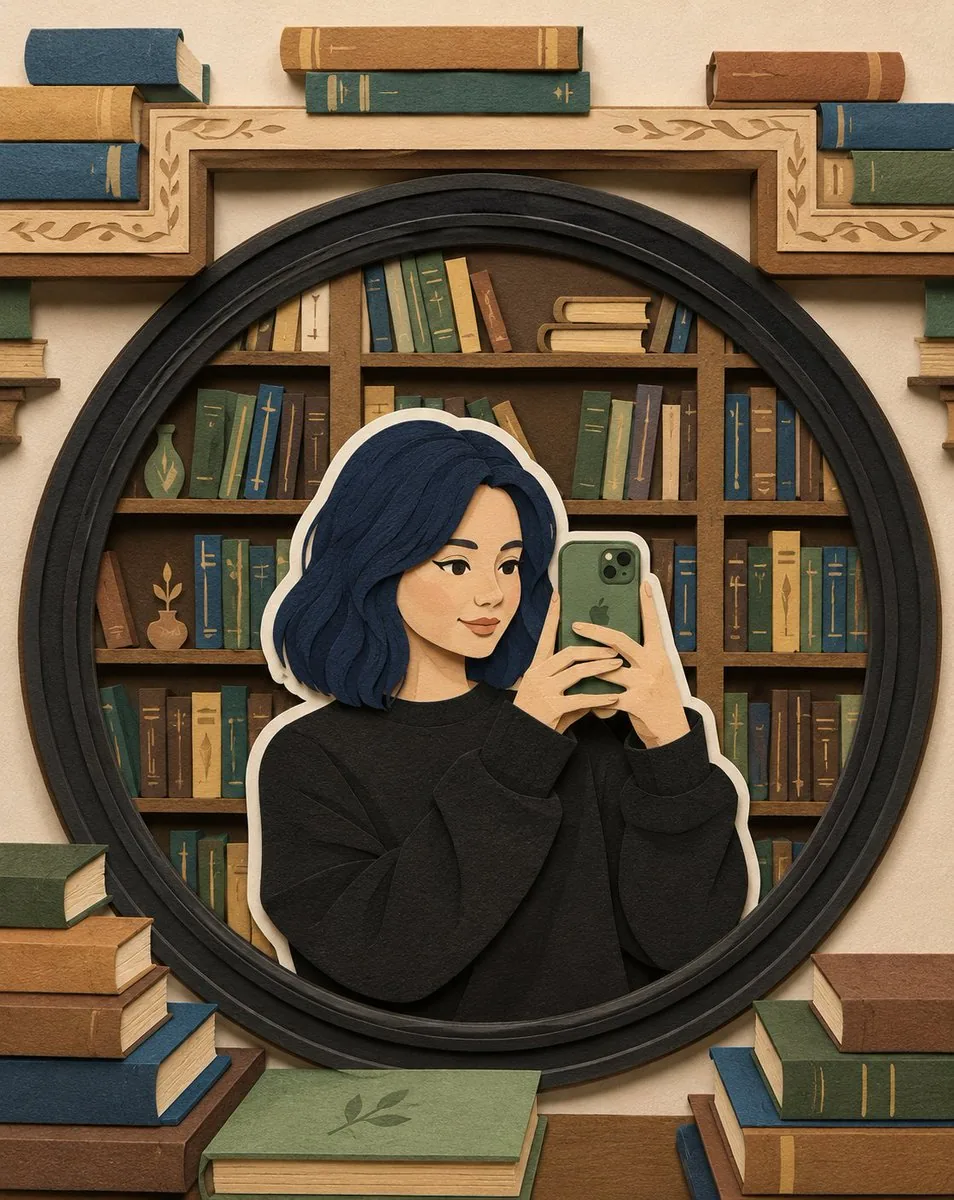 Layered Paper-Cut Character Illustration reference