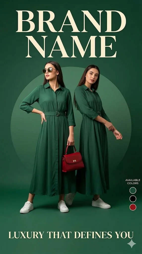 Luxury Fashion Advertisement Poster - Nano Banana Pro AI Prompt for Poster / Flyer reference