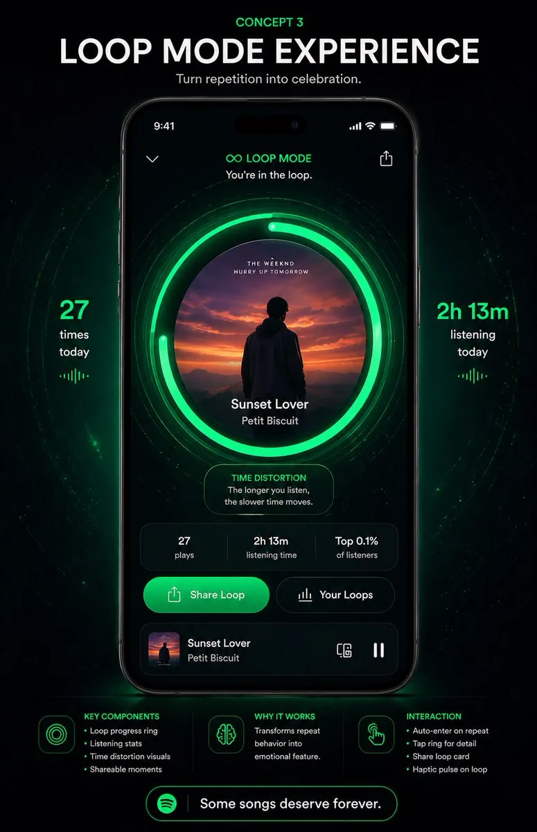 Neon Loop Mode Music App Poster reference
