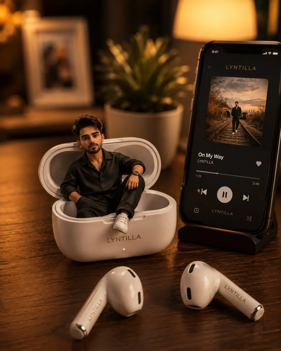 Miniature Character Earbuds Case - Nano Banana Pro AI Prompt reference