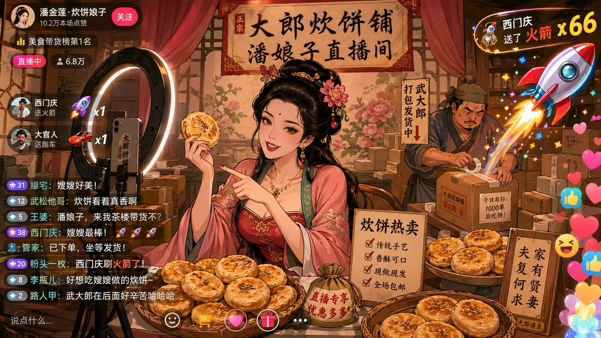 Classical Characters Modern Live-Streaming Prompt reference