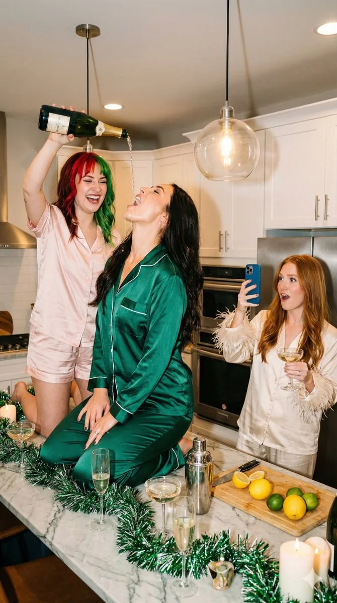 Candid Flash Photography: Chaotic Holiday Party (Duplicate) - Nano Banana Pro AI Prompt for Social Media Post reference