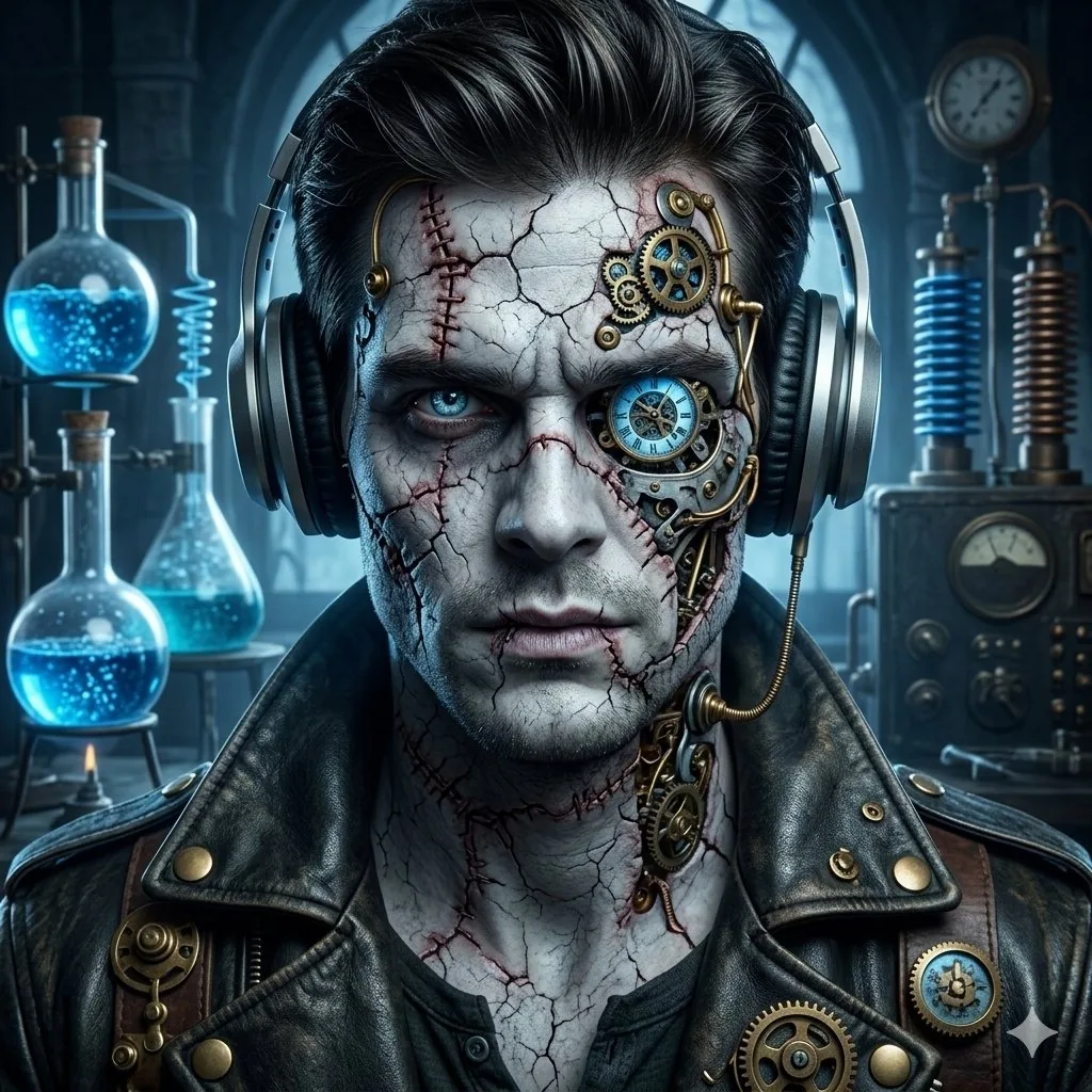 Steampunk Frankenstein Cyborg Concept Art reference