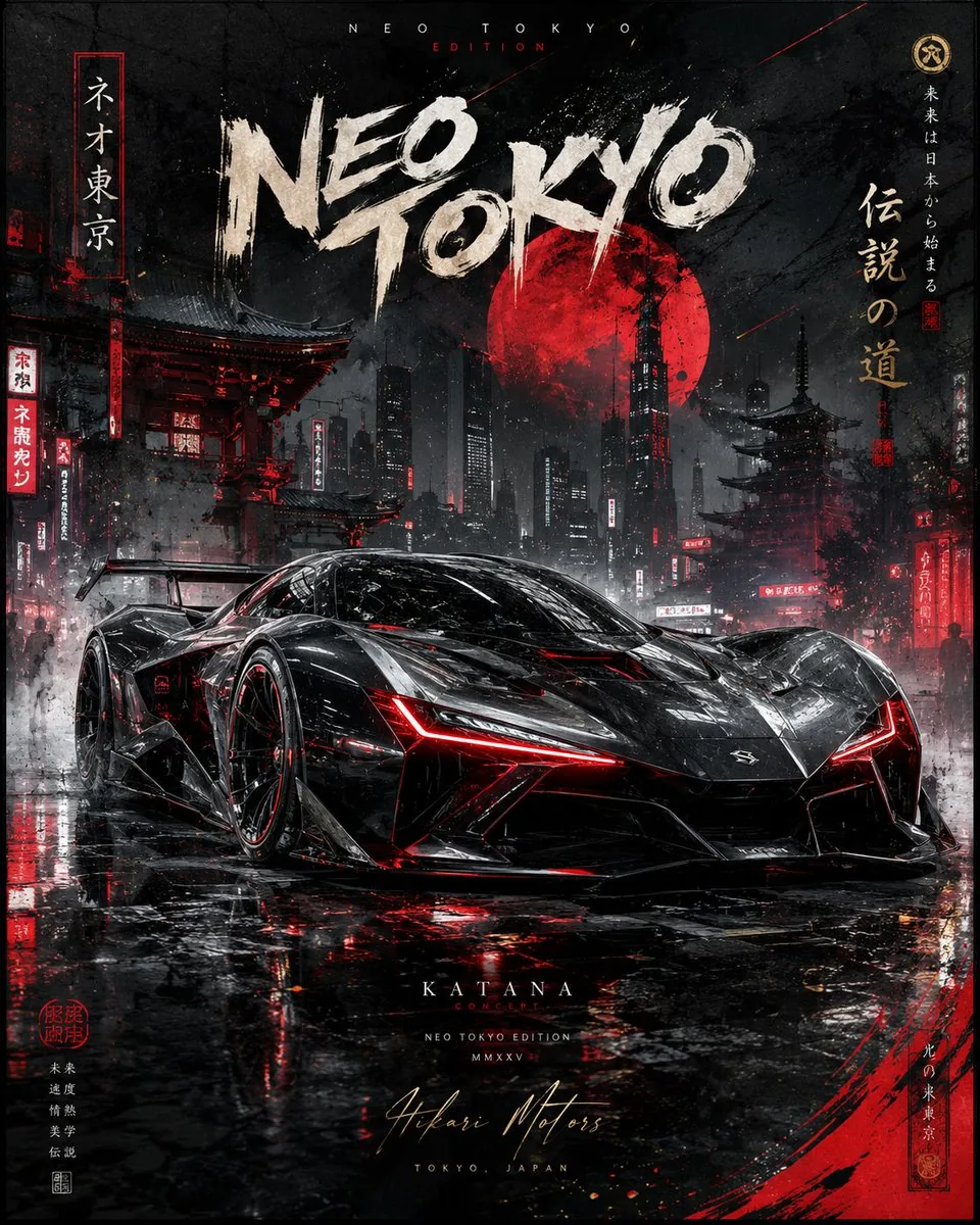Cinematic Luxury Automotive Editorial Poster reference