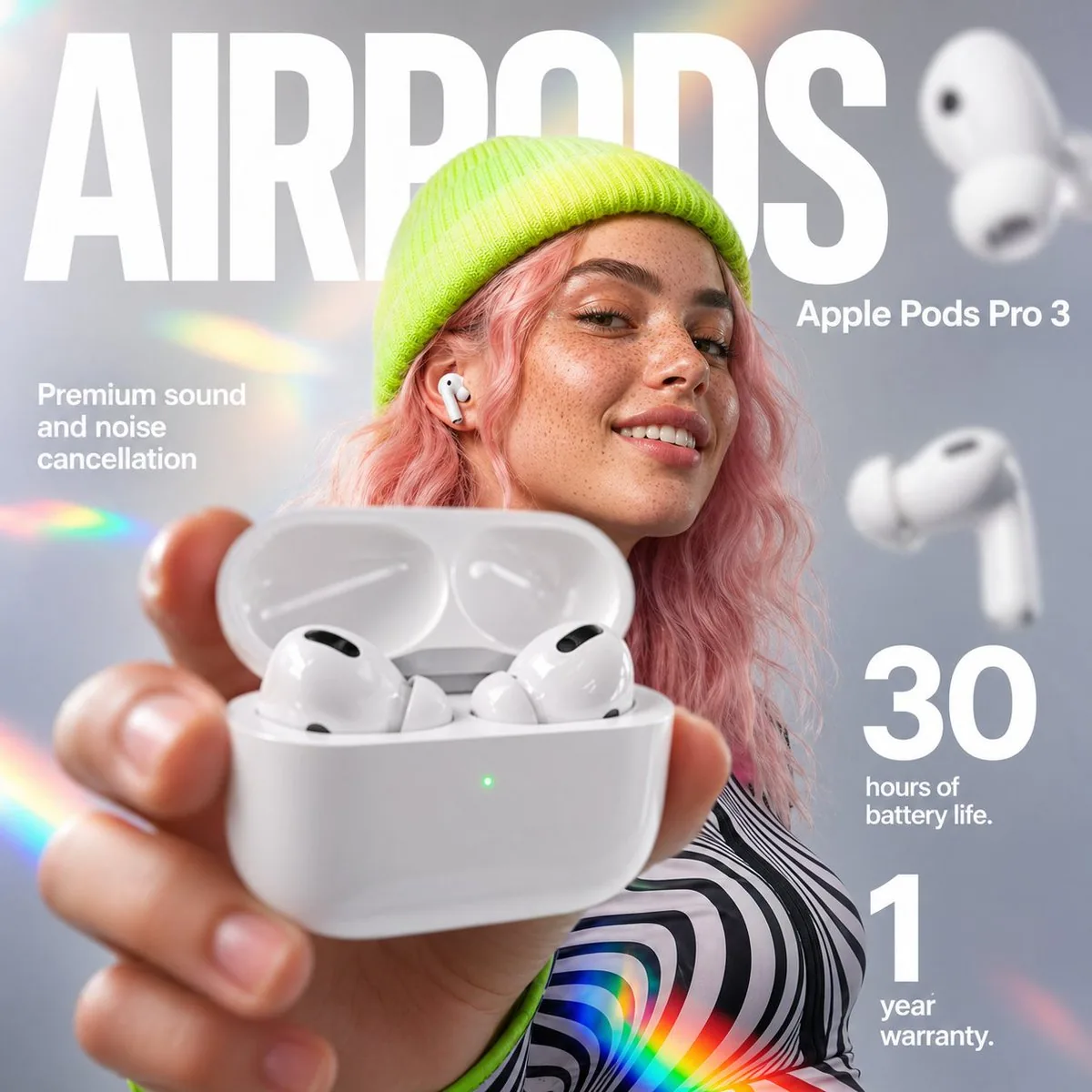 AirPods Style Tech Ad Poster reference
