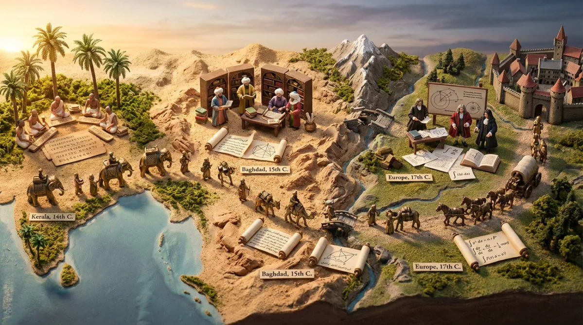 Miniature Diorama Prompt for Visualizing the Historical Journey of Calculus - Nano Banana Pro AI Prompt for Infographic / Edu Visual reference