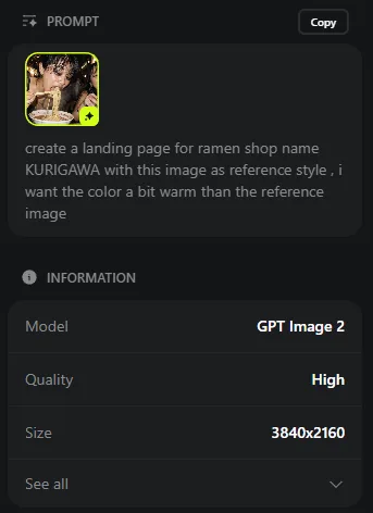 Ramen Shop Landing Page Design reference