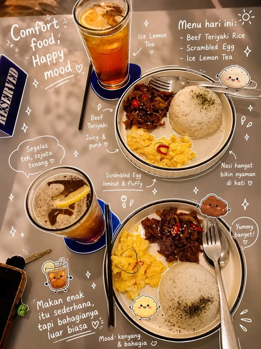 Aesthetic Food Photography with Doodles reference