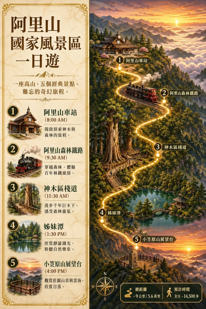Alishan One-Day Travel Poster reference