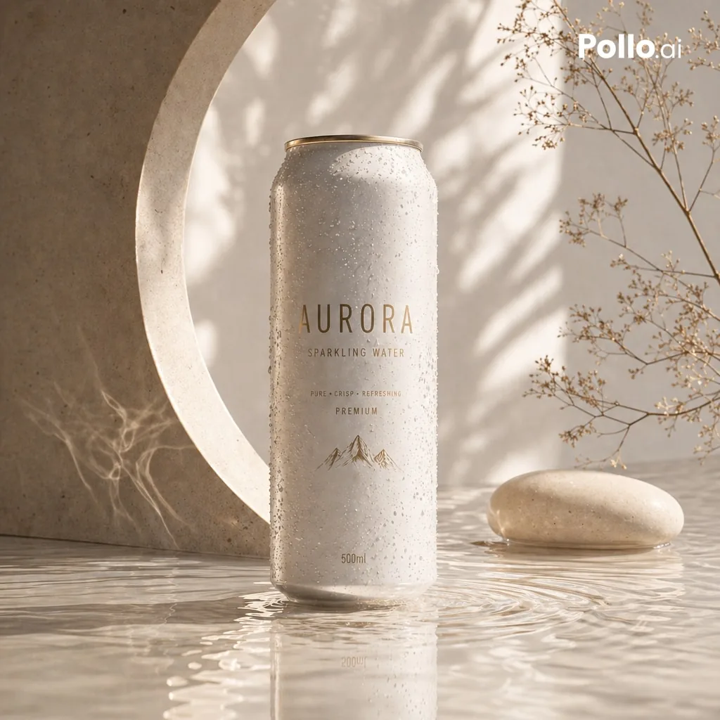 Luxury Sparkling Water Can Ad reference