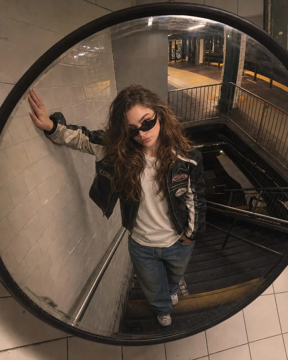 Underground Subway Mirror Portrait reference