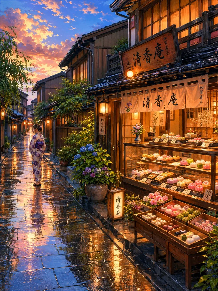 Cozy Evening Japanese Sweets Shop reference