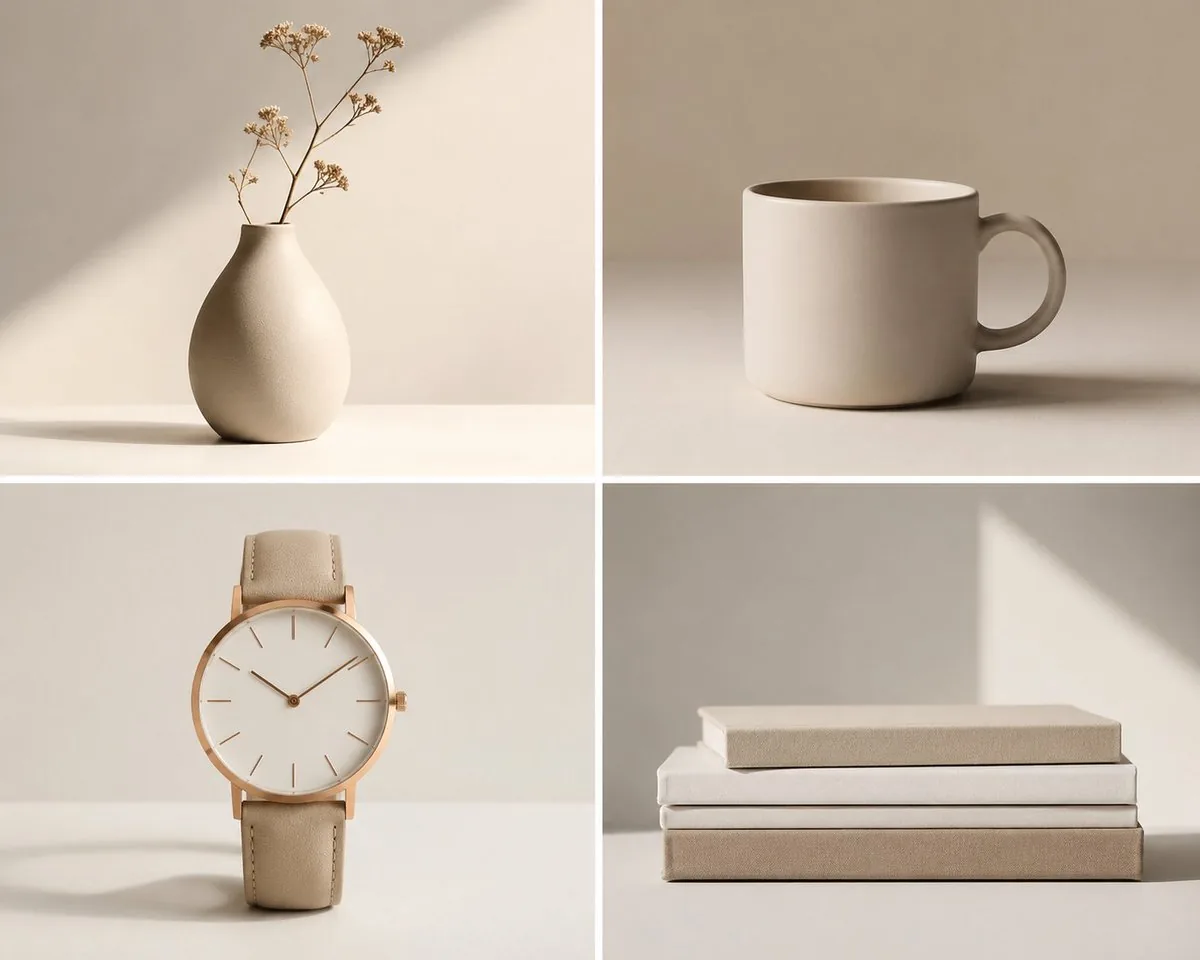 Minimalist Neutral Object Grid reference