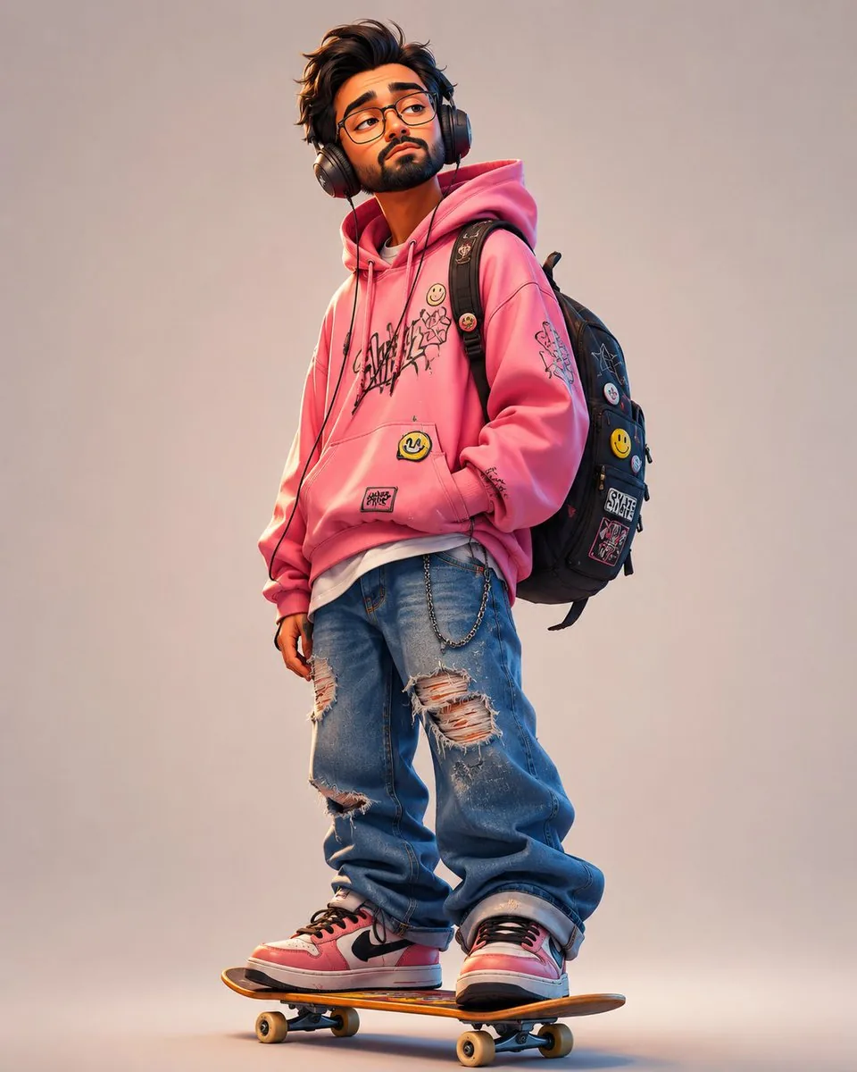 Anonymous Pink Hoodie Skater reference