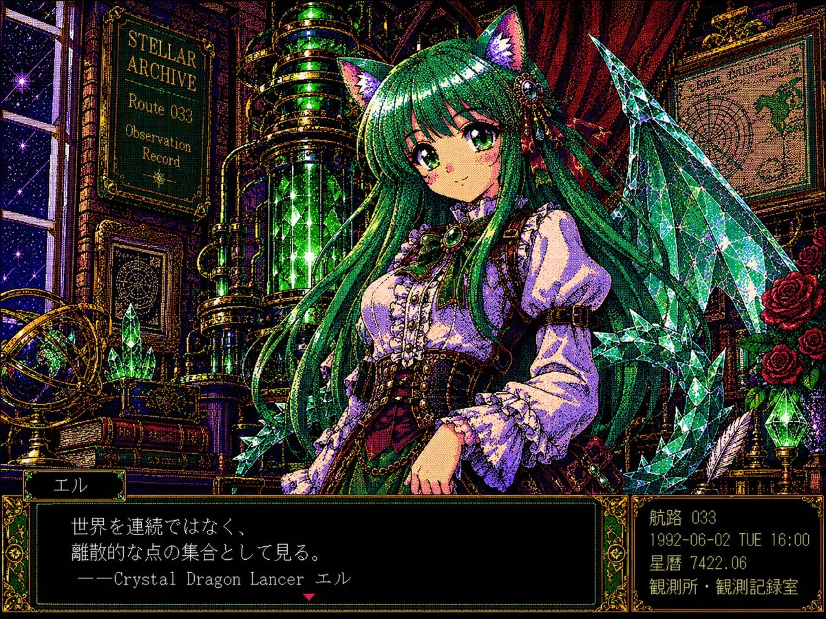 Crystal Dragon Lancer Visual Novel Scene reference
