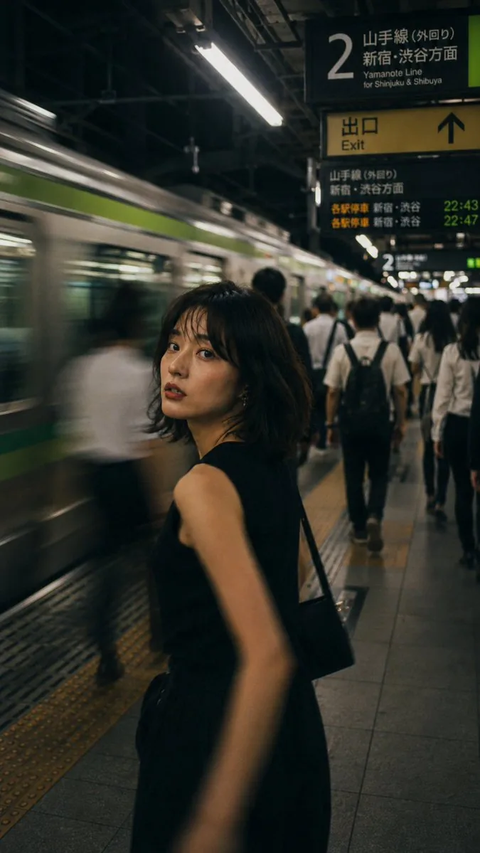 Japanese Night Station Snap Portrait reference