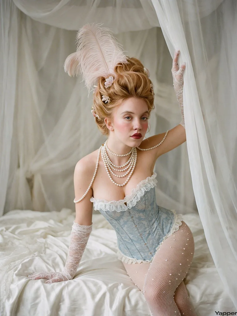 Rococo Revival Sydney Sweeney Prompt for Nano Banana Pro - Nano Banana Pro AI Prompt for Social Media Post reference