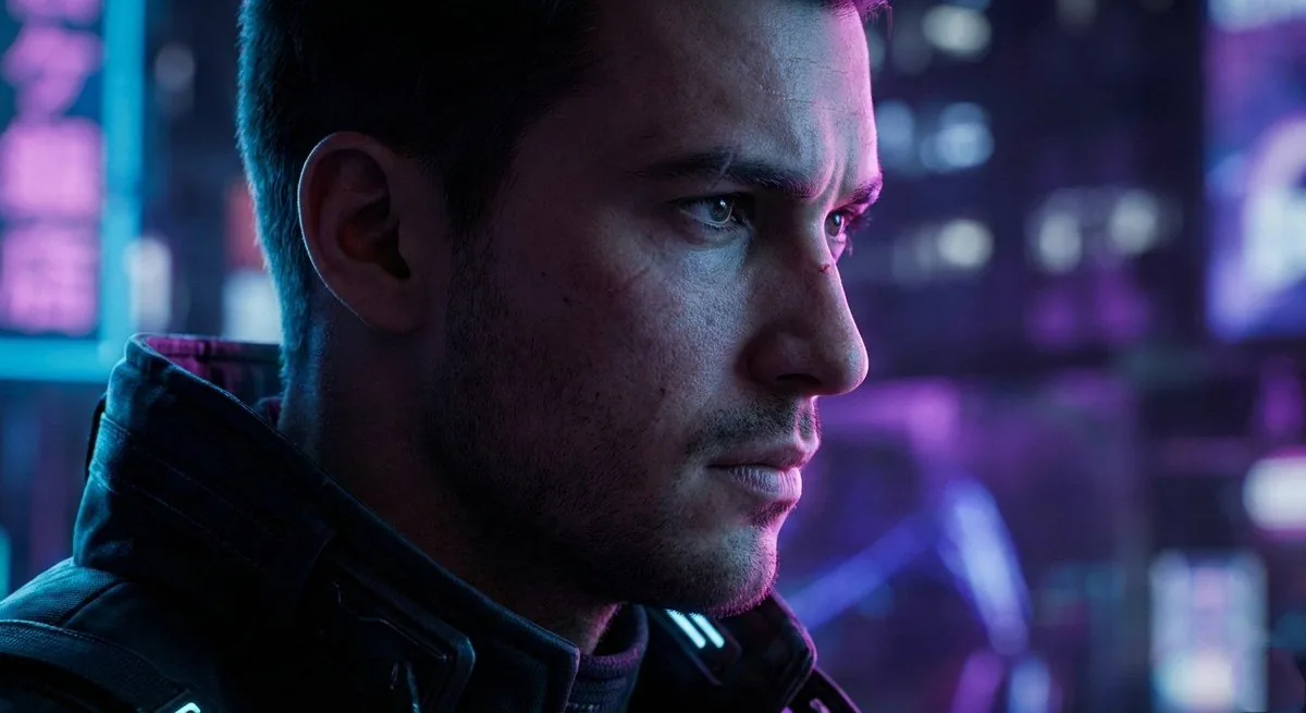 Cyberpunk Cinematic Close-up Portrait - Nano Banana Pro AI Prompt for Social Media Post reference