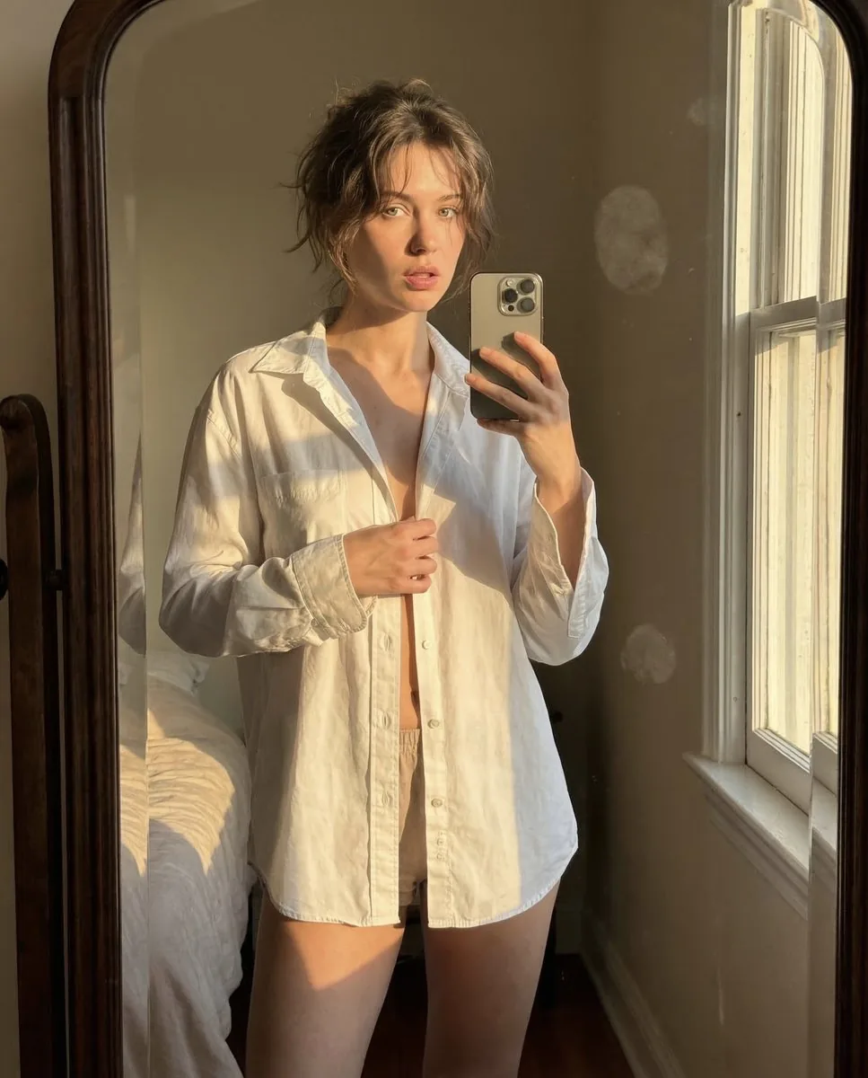 Golden Hour Mirror Selfie Realism - Nano Banana Pro AI Prompt for Social Media Post reference