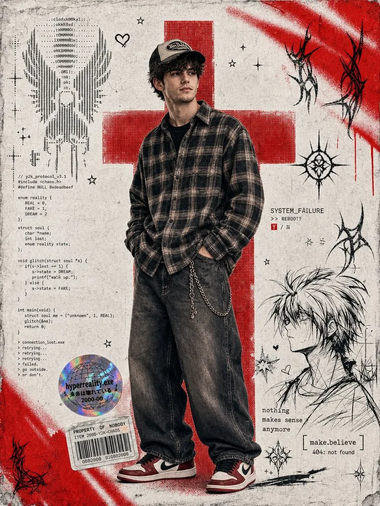 Y2K Cyber-Grunge Collage Poster reference