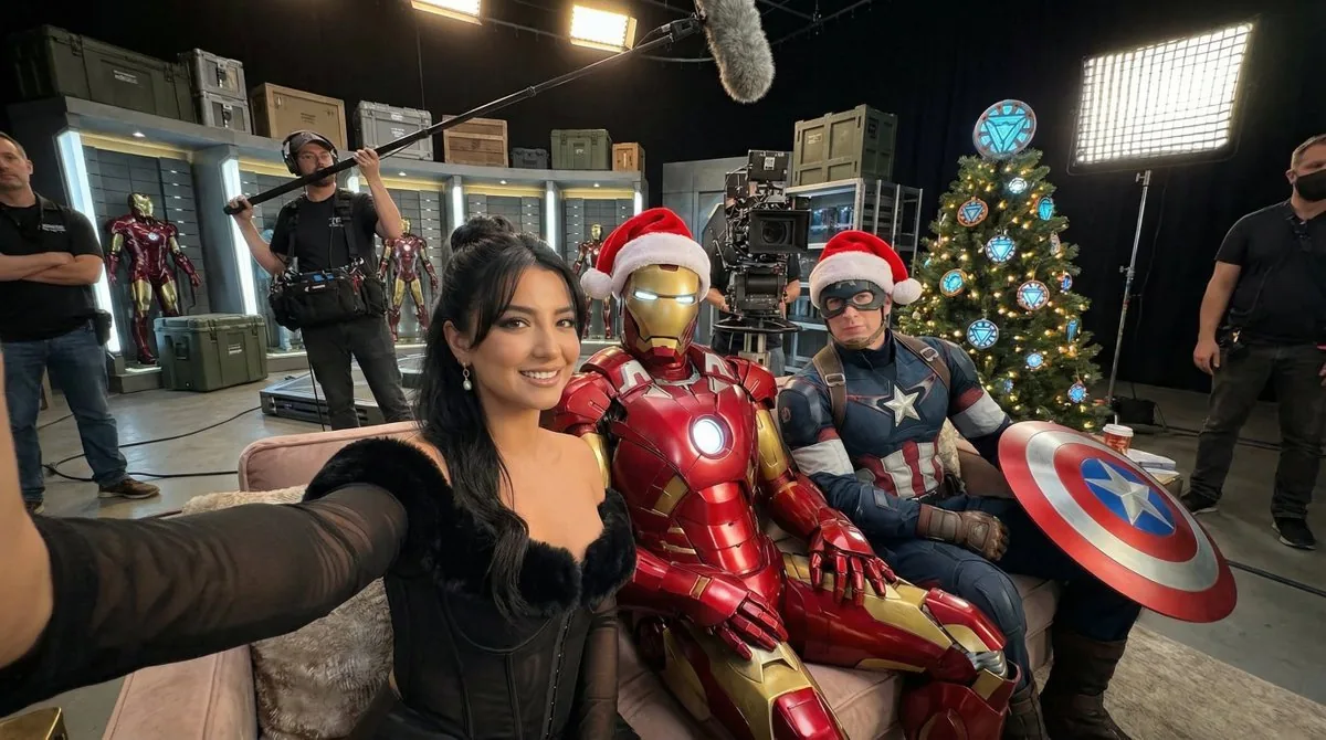 Ultra-Photoreal BTS Superhero Selfie - Nano Banana Pro AI Prompt for Social Media Post reference