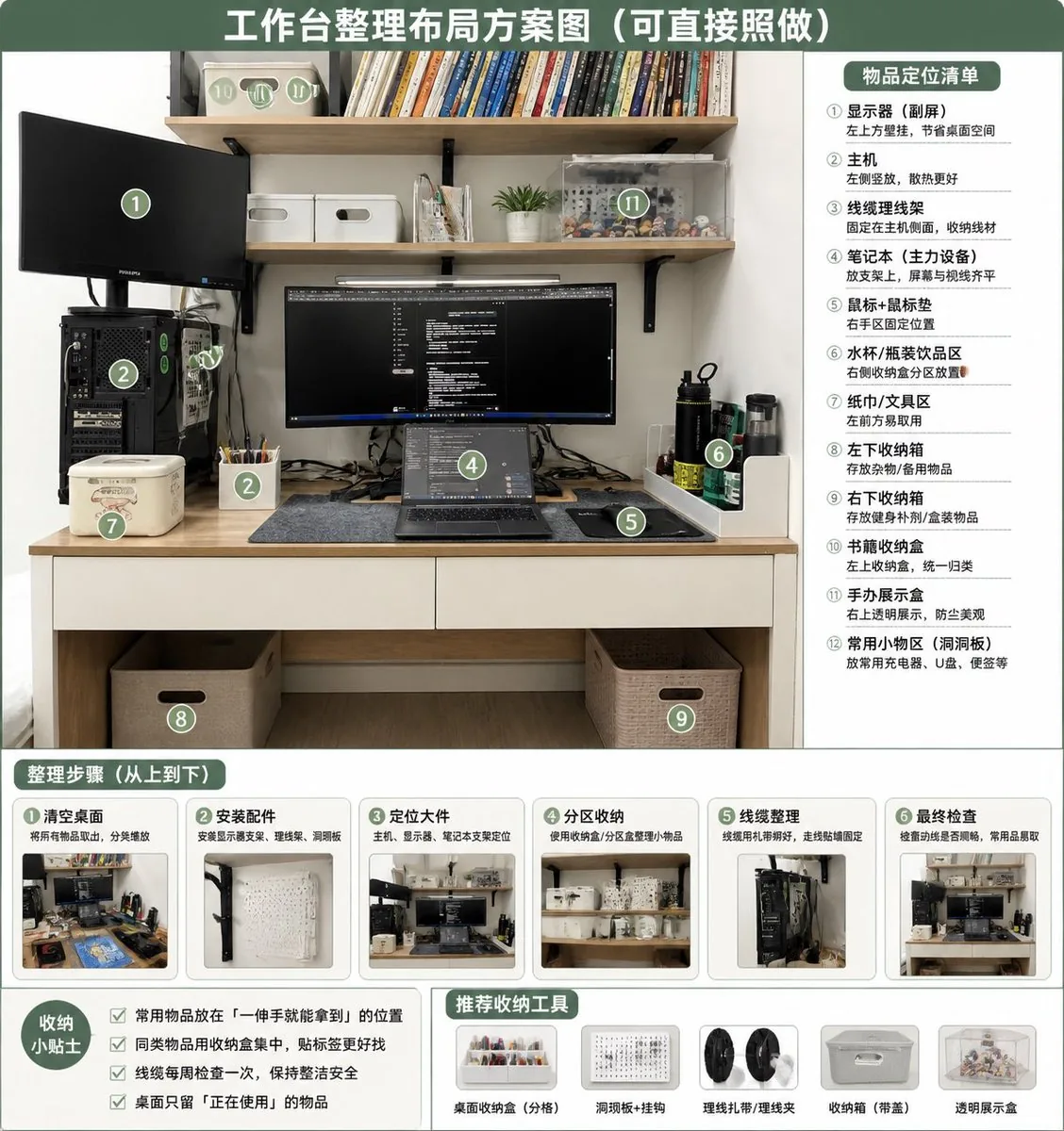 Desk Organization Layout Infographic reference