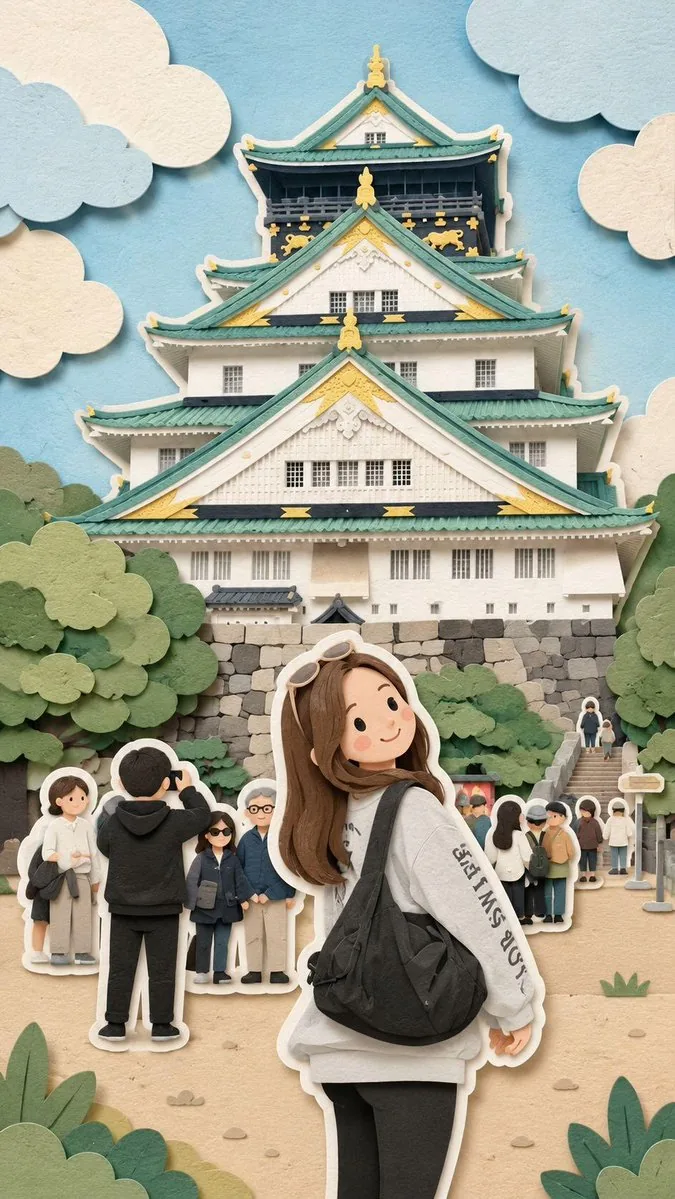 Kawaii Paper-Cut Travel Diorama reference