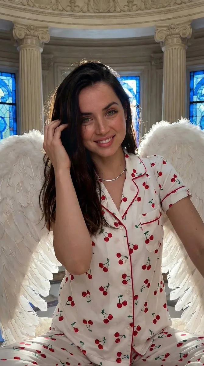 Low-Angle Cinematic Portrait: Strawberry Angel - Nano Banana Pro AI Prompt for Social Media Post reference