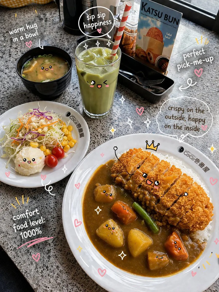 Kawaii Katsu Curry Food Photography reference