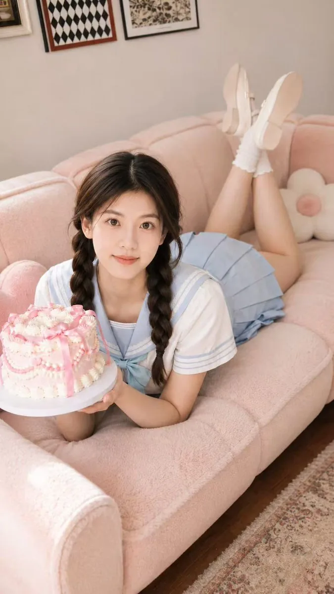 Pastel JK-Style Cake Portrait reference