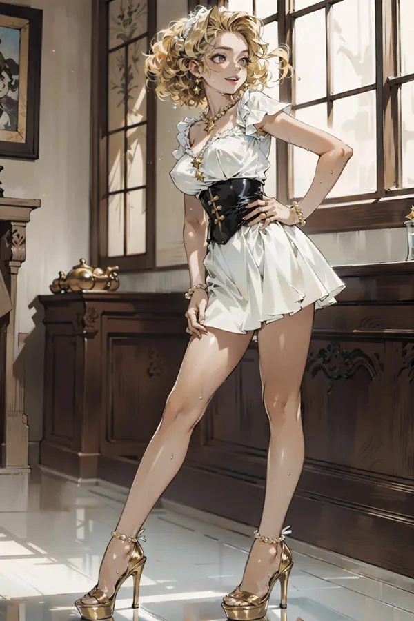 Anime Lady in Vintage Sunlit Room