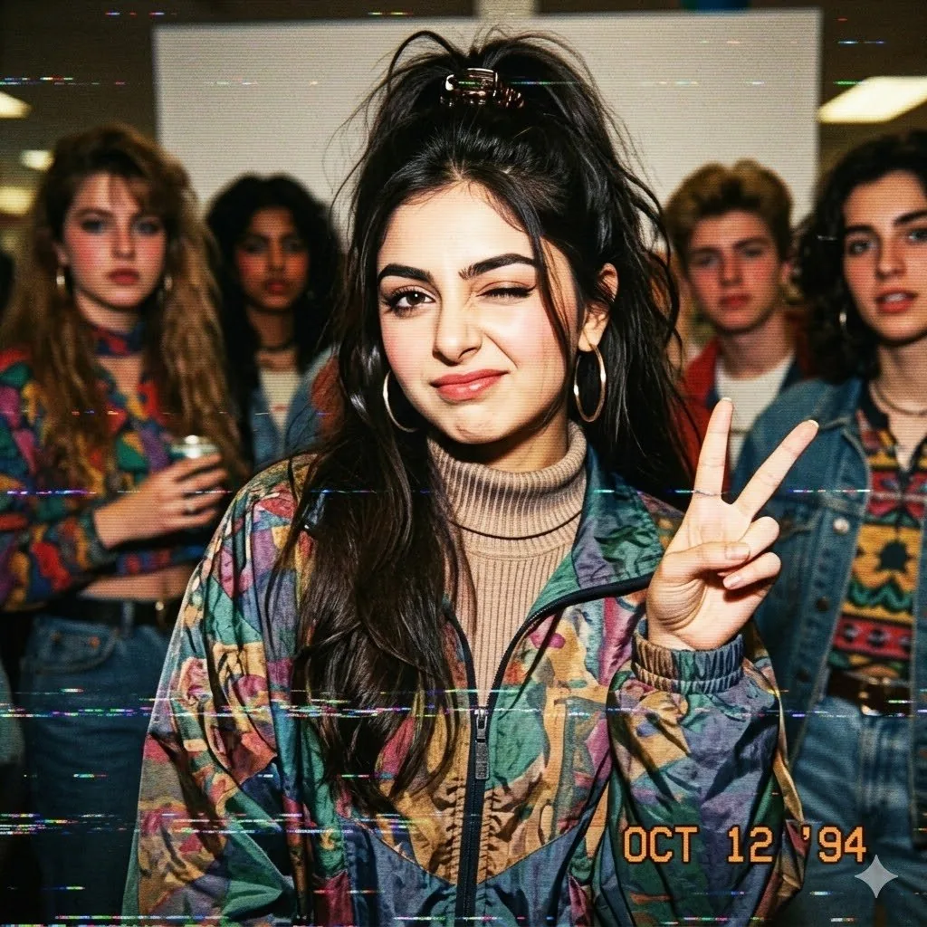 VHS 90s Mall Teen Group Portrait reference