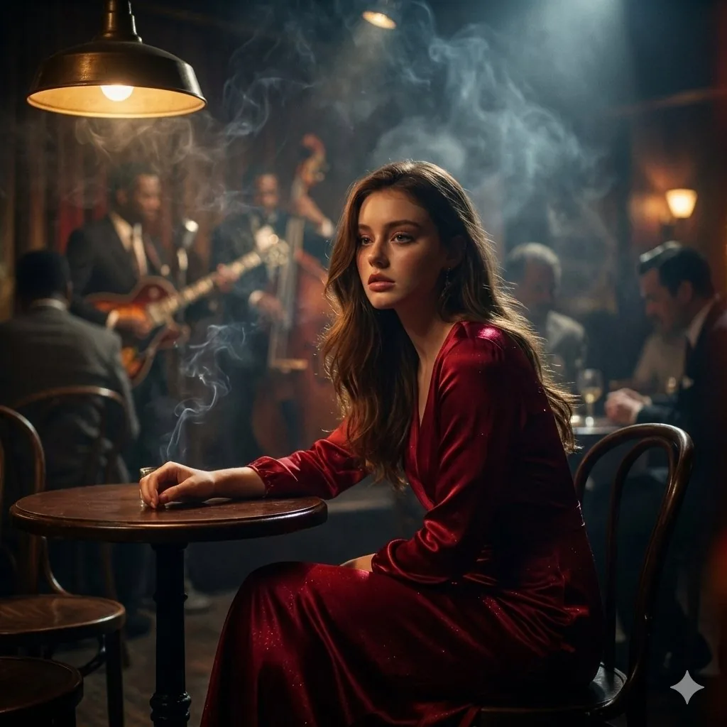 Moody Cinematic Jazz Club Portrait reference