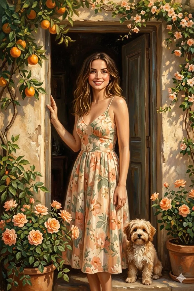 Mediterranean Doorway Painterly Portrait reference
