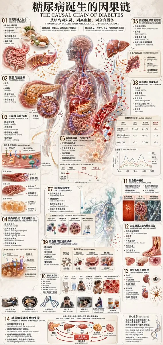 Diabetes Causal Chain Infographic reference
