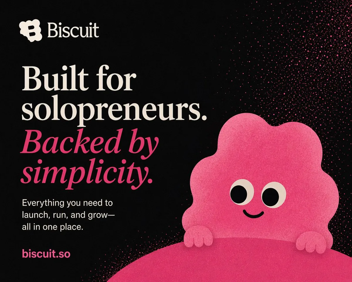 Minimal SaaS Poster with Pink Mascot reference